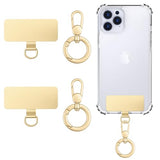 Heavy Duty Phone Tether Tab ×2, 360° Rotatable Spring O Ring ×2, Metal Ultra-Thin Cellphone Lanyard Pads Cellphone Strap Patches Connector Tether