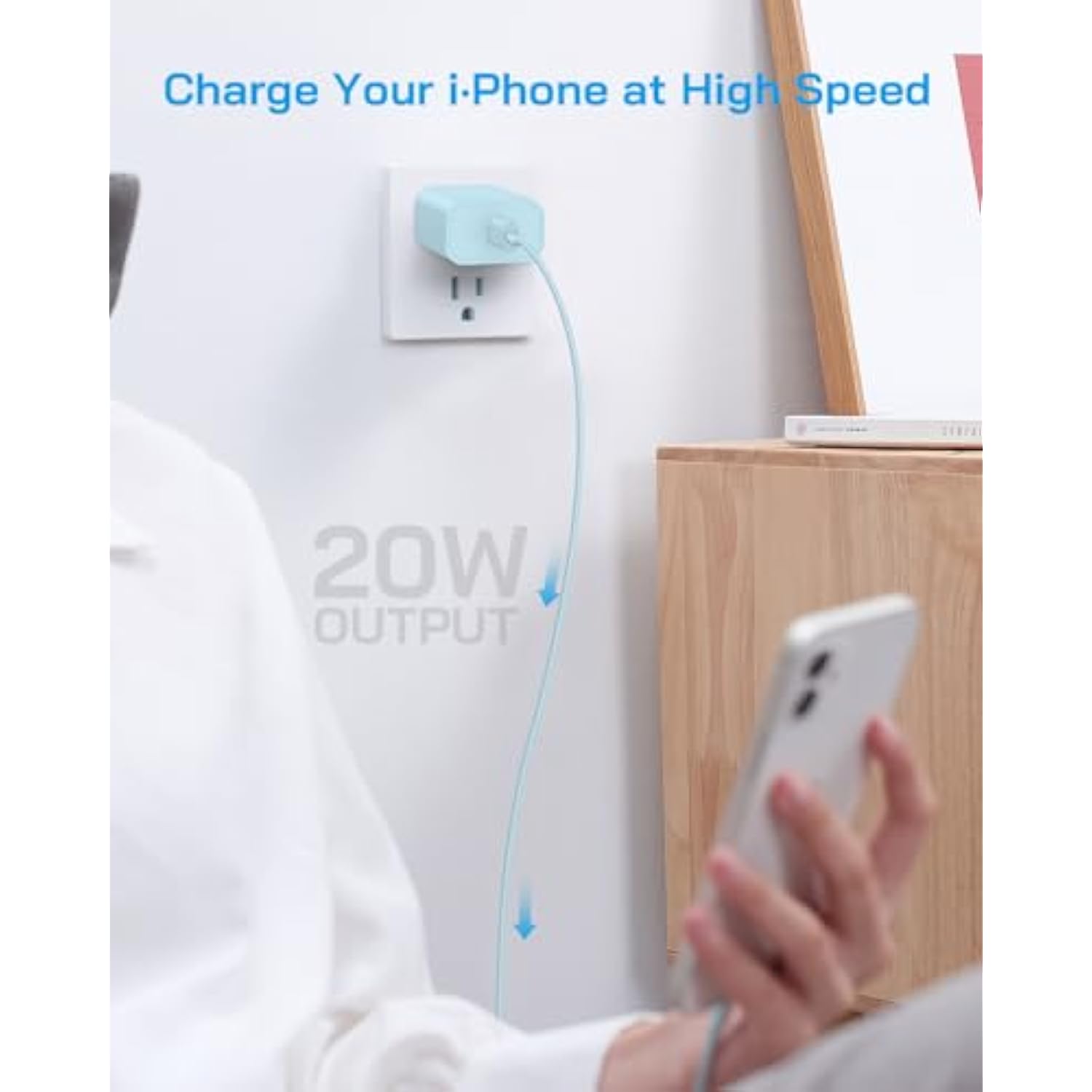 I Phone Charger Fast Charging, 4 Pack 20W Fast Charger I-Phone With 6 Ft Usb C Charger Cord, Ip14 13 Fast Chargering Compatible With Ip14 13 12 11 Pro Max,14 Plus,Xr,Xsmax- Blue