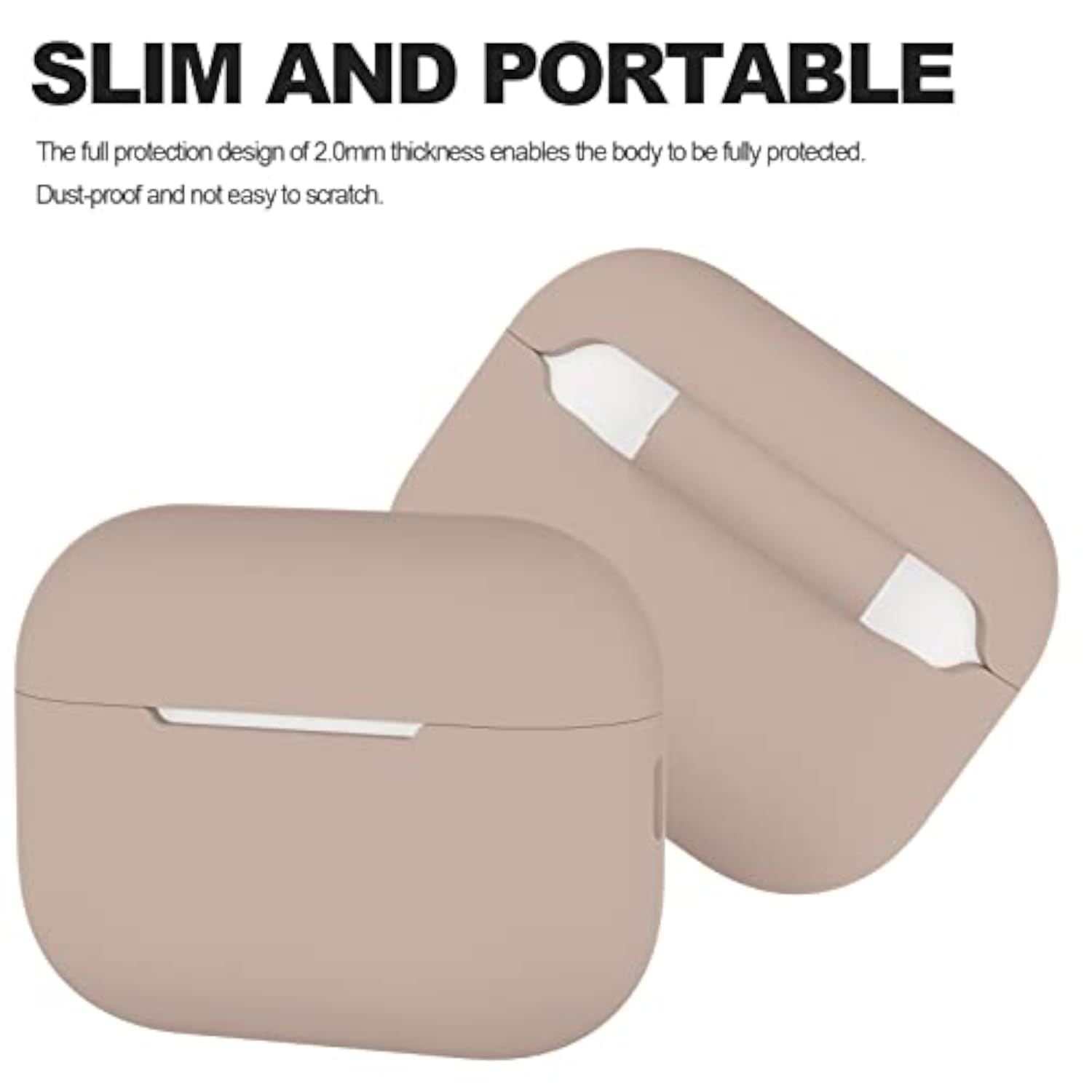 Protective Soft Silicone Skin Case Cover for Apple AirPods Pro 2nd Generation, Men Women Boys Girls Accessories, Tan Brown