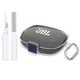 Secure Lock for JBL Endurance Peak 4 Case Cover with Cleaner Kit, Protective PC Transparent Hard Shell Compatible with JBL Endurance Peak 4 Earbuds Charging Case with Keychain