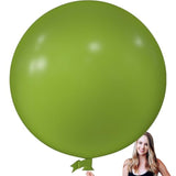 36 Inch Giant Retro Olive Green Balloons, 6 Pack Large Round Retro Olive Green Latex Balloons For Anniversary, Birthday, Christmas, Wedding, Baby Shower Party Decorations