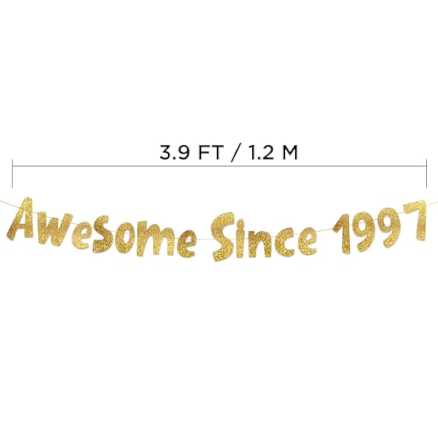 Awesome Since 1997 Gold Glitter Banner - 28Th Birthday And Anniversary Party Decorations