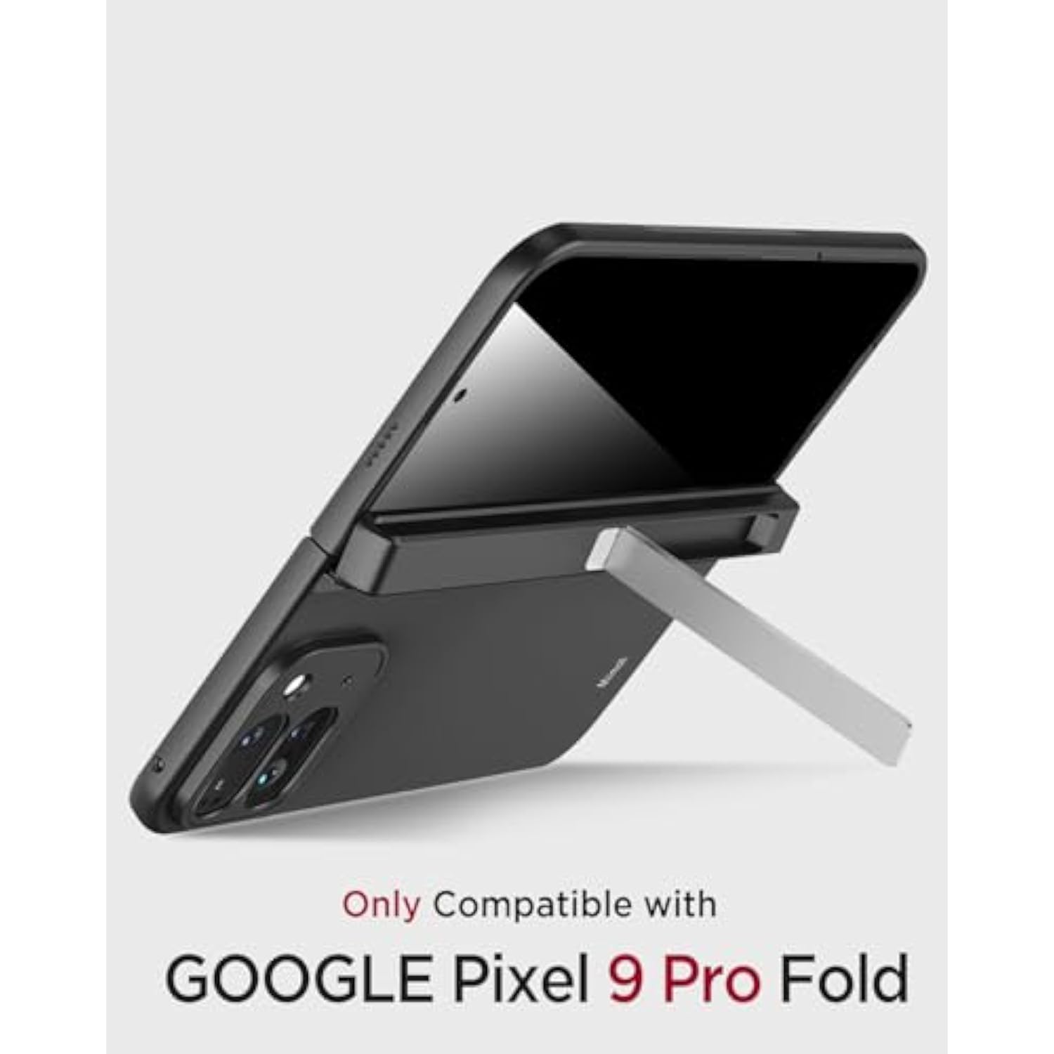 Miimall Slim Case for Google Pixel 9 Pro Fold Case with Privacy Screen Protector, [Anti Spy Private][Invisible Kickstand & Magnetic Hinge Protection]Anti ScratchPhone Case for Pixel 9 Pro Fold, Black