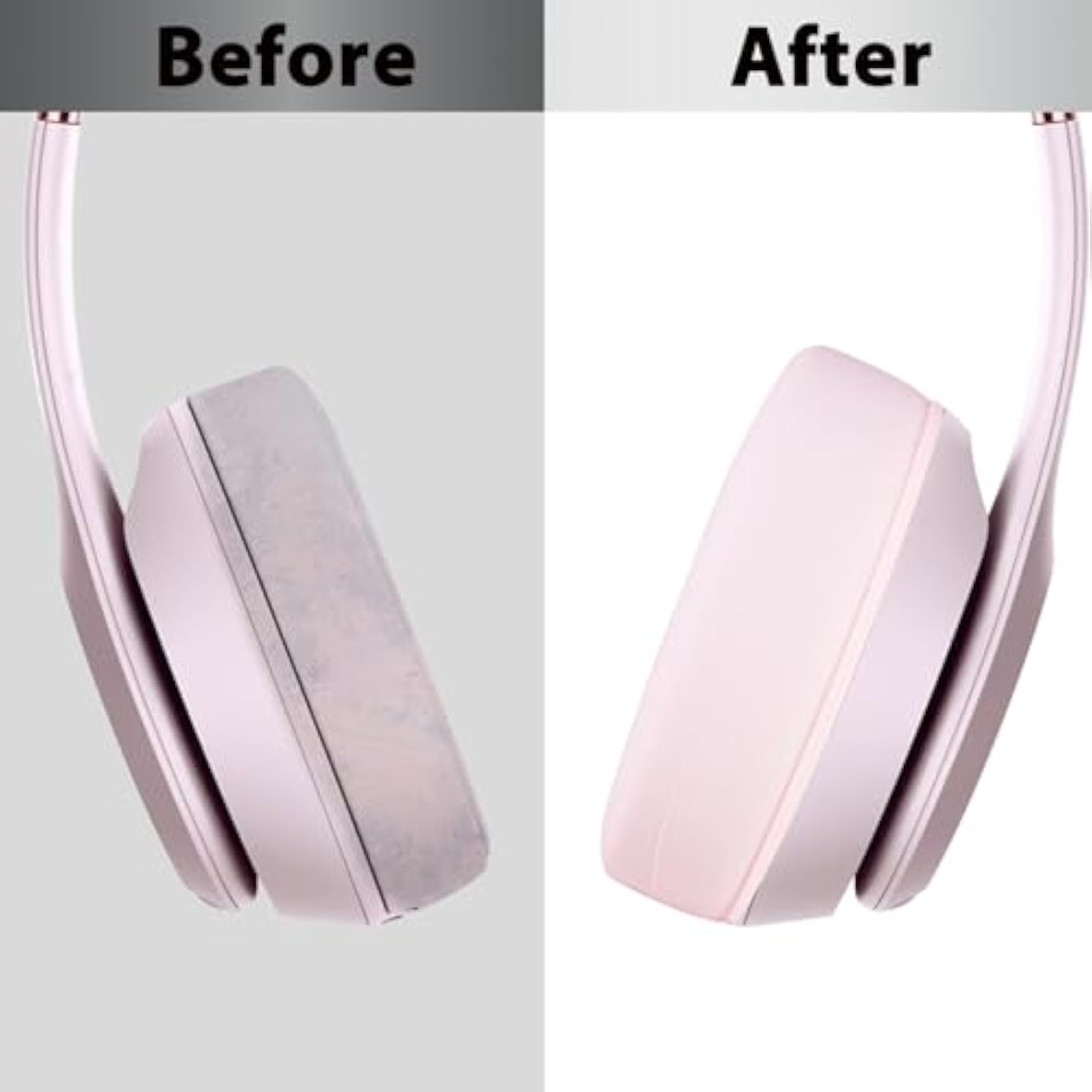 Silicone Ear Pads Cover For Beats Solo 4, Washable Sweat Earpad Covers Silicone Case For Beats Solo4 & Solo3 Wireless On-Ear Headphones Accessories Protective Pads Cover (Pink)