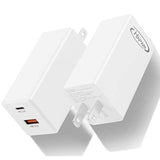 Gan Tech 65W Dual Port Pd Wall Charger With 5Ft Usb C Cable For Macbook, Laptops, Ipad Pro, Iphone 12, Galaxy, Pixel And More (White)
