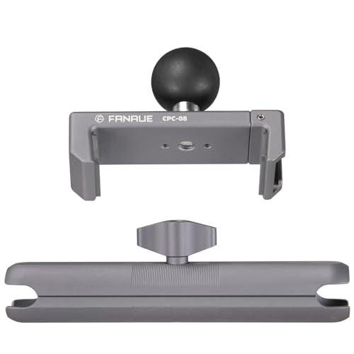 Aluminum Phone Holder with 150mm Double Socket Arm Compatible with 6-8.5" Smartphone - with B Size 1" Ball Components for RAM Mounts