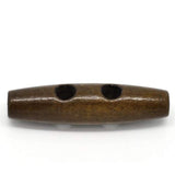 30Pc Wood Sewing Toggle Buttons Oval Dark Coffee 2 Holes Buttons 50Mm(