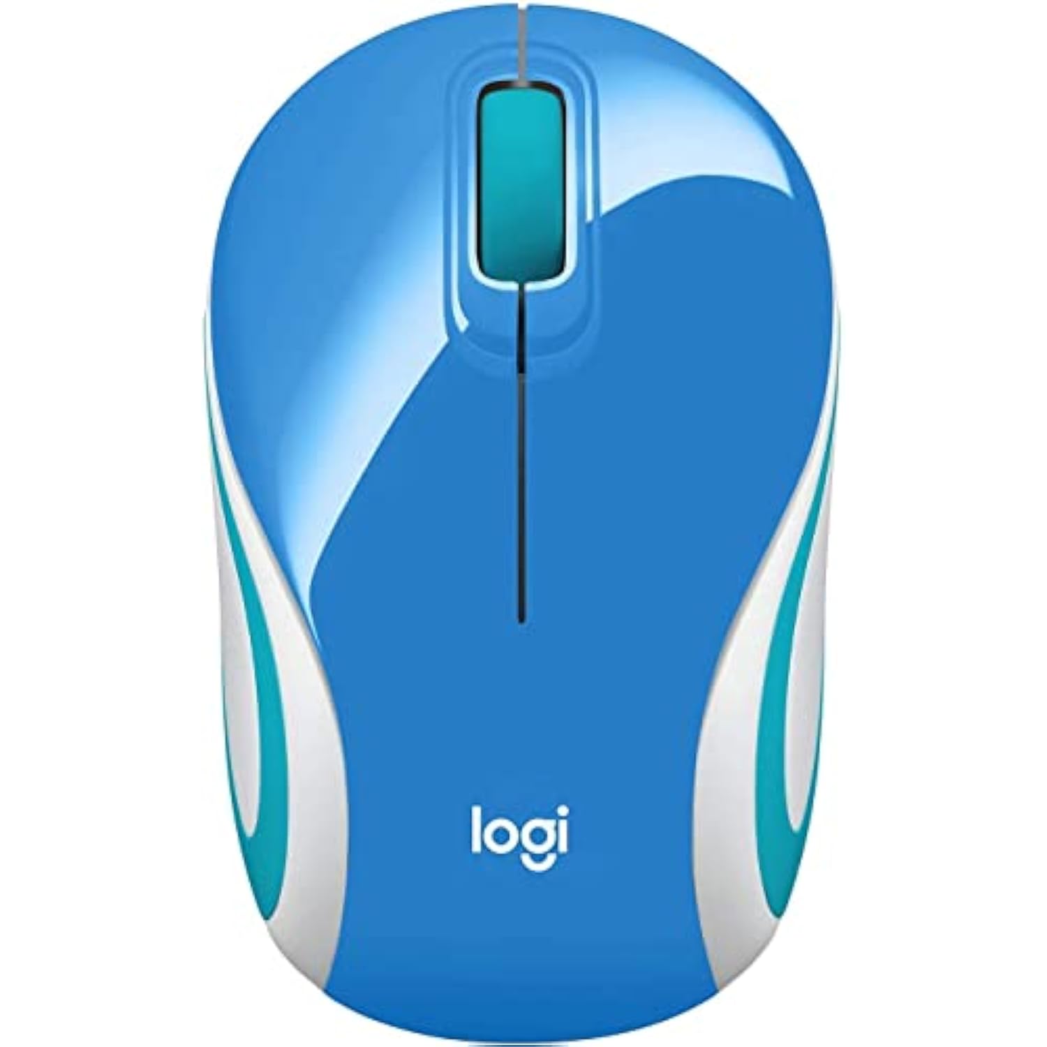 Logitech Wireless Mini Mouse M187, Pocket Sized Portable Mouse For Laptops Blue (Renewed)