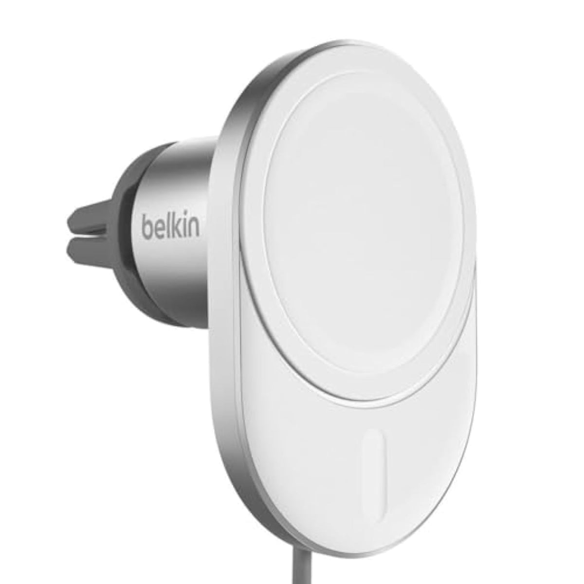 Belkin MagSafe-Compatible Wireless Car Charger with 15W Fast Charging, Powerful Magnetic Vent Holder for iPhone 16, 15, 14, 13, and 12 Series, Secure Car Phone Mount - White