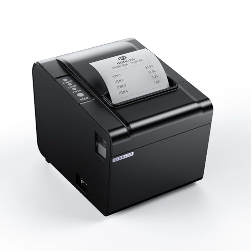 Pos Receipt Printer, 80Mm Thermal Printer, Esc/Pos, Restaurant Kitchen Printer With Auto Cutter Support Cash Drawer,Usb Serial Ethernet Receipts Printer For Small Business,Not For Square