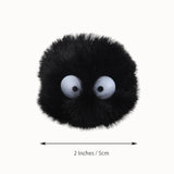Halloween Pom Poms with Googly Eyes: 2 Inch Black Fluffy Balls, DIY Craft Supplies