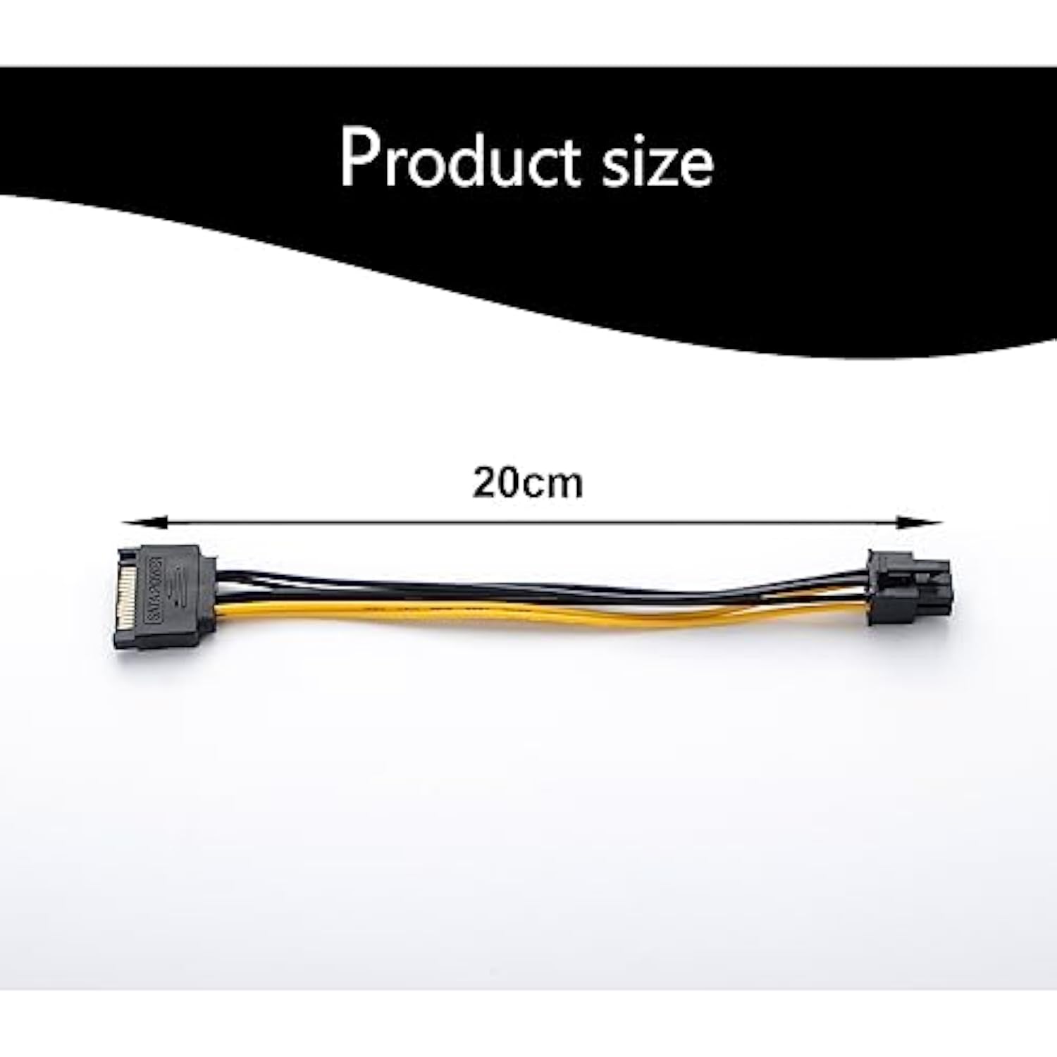 15Pin Sata To 6 Pin Pci-Express Video Card Power Adapter Cable, Cable Length 2