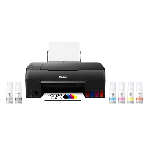 Pixma G620 Wireless Megatank Photo All-In-One Printer [Print, Copy, Scan], Black,Works With Alexa