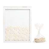 Wedding Guestbook Token Frame, Includes 50 Heart Tokens, Perfect For Wedding Reception Or Bridal Shower, Distressed White