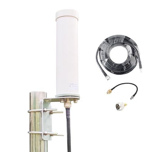 Outdoor Omni 4G Lte 5G Cellular Antenna For Signal Booster & Router, 698-3800Mhz 8Dbi 10Meters Cable, Support All Carrier, Verizon At&T Sprint T-Mobile
