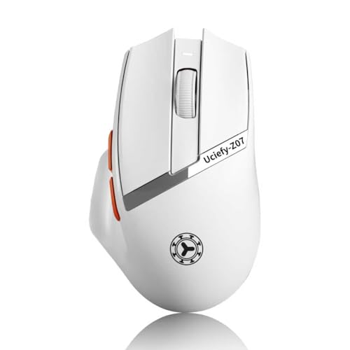 Z07 Bluetooth Wireless Mouse, Dual Mode (2.4G+Bt5.1) Bluetooth Mouse, Usb C Rechargeable Mouse With Charging Indicator, Ergonomic Computer Mice For Laptop/Pc/Mac/Ipad-White