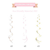 Retirement Party Decorations Kit For Women - 17-Piece Elegant Rose Gold Set With Pre-Strung Banner, Honeycomb Balls, Swirls & Garland | Instant Setup Party Decor | Retirement Gifts & Supplies