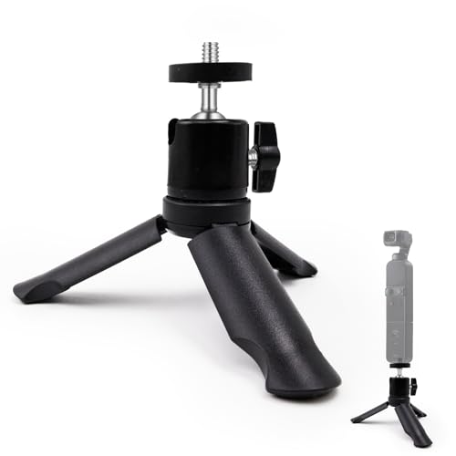 Mini Travel Tripod for DJI Osmo Pocket 3 & 2, 1/4"-20 Threaded Foldable Tabletop Stand with 360° Tripod Head, Compatible with Osmo Pocket 3 & 2,