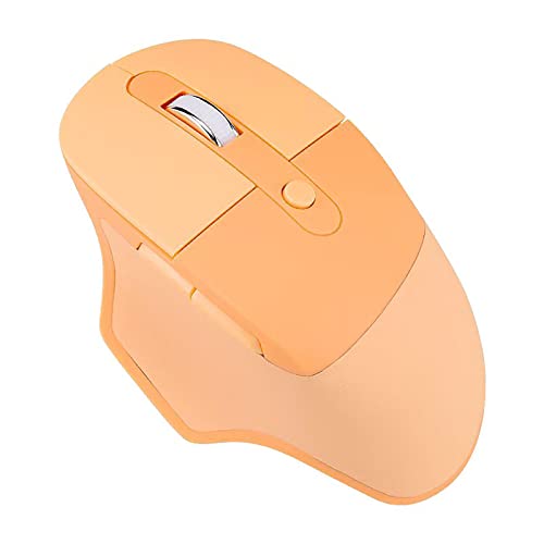 Ergonomic 2.4G & Bluetooth Dual Mode Wireless Mouse With Pu Cover, Soundless Keys, Candy Colors, Compatible With Notebook, Pc, Tablet, Smartphone (Orange)