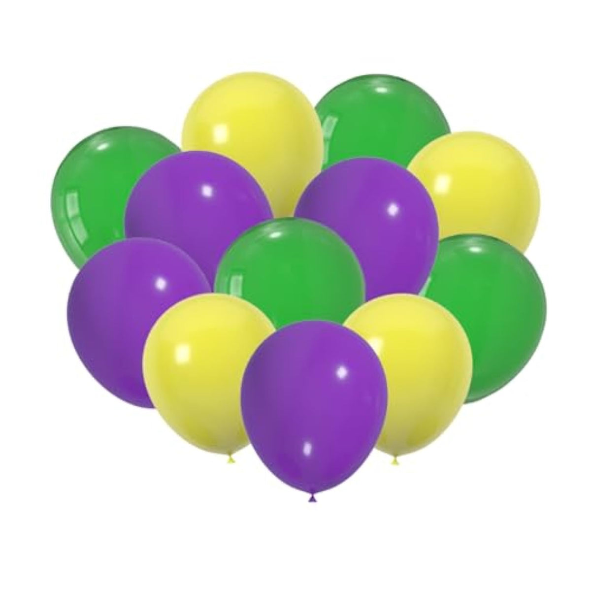 100 Pcs 12 Inch Latex Balloons In Green, Purple And Yellow, Perfect For Spring, Summer, Graduation, Easter, Wedding And Baby Shower Party Balloons Decorations