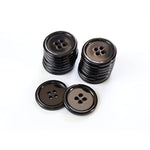 1 Inch (25Mm) Black Resin Buttons Sewing Flatback Button For Garment Diy Craft Decoration Pack Of 50Pcs
