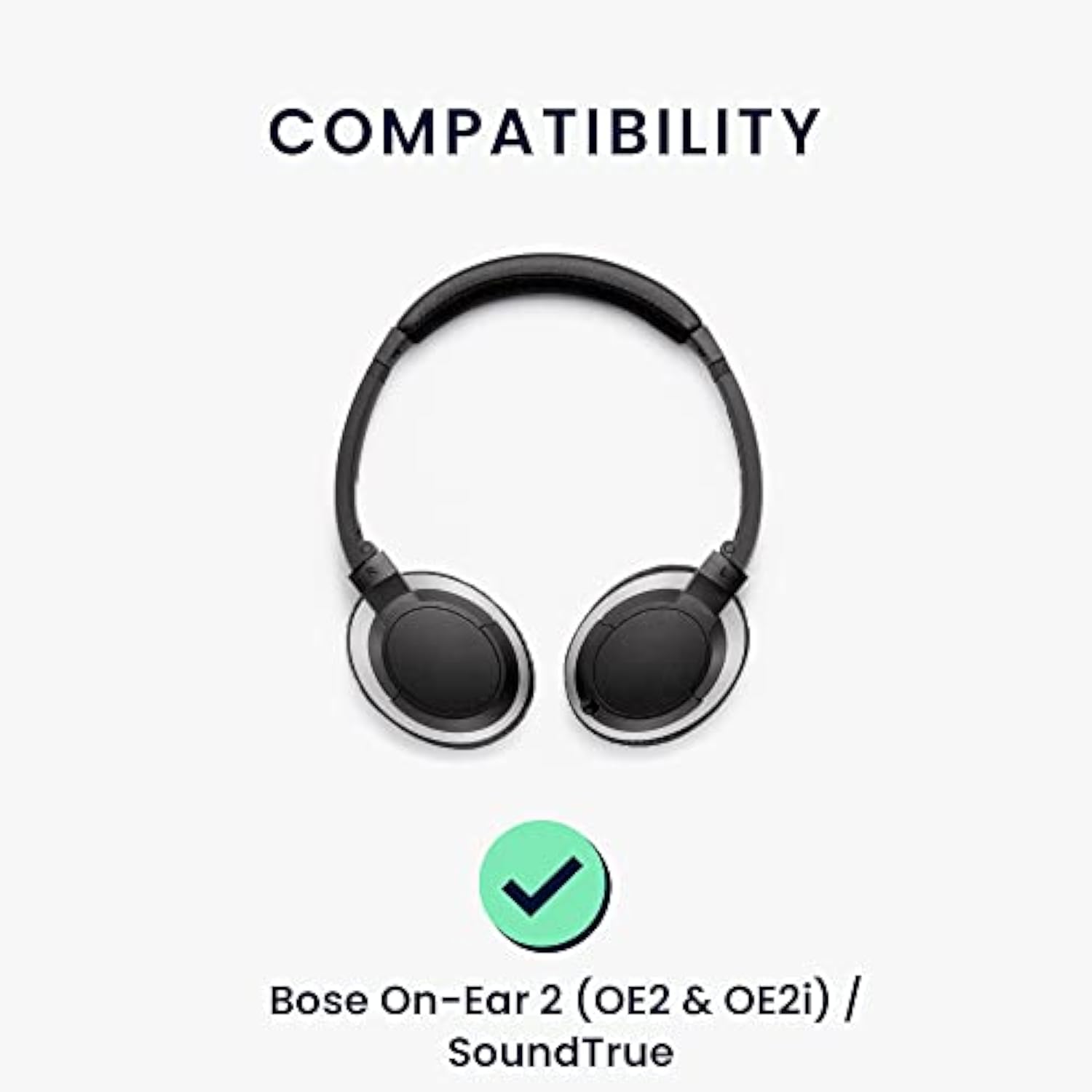kwmobile Ear Pads Compatible with Bose On-Ear 2 (OE2 & OE2i) / SoundTrue Earpads - 2X Replacement for Headphones - Black