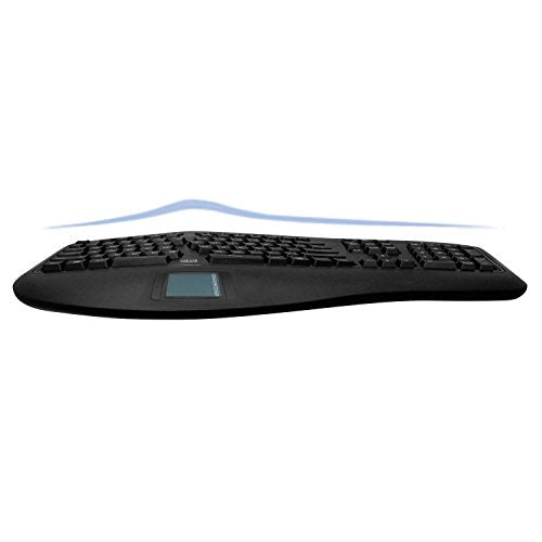 Akb-450Ub - Ergonomic Keyboard With Built-In Touchpad & Palm Rest For Comfort, Wired Usb, Multimedia Hotkeys, Split Keys Design - Compatible For Pc
