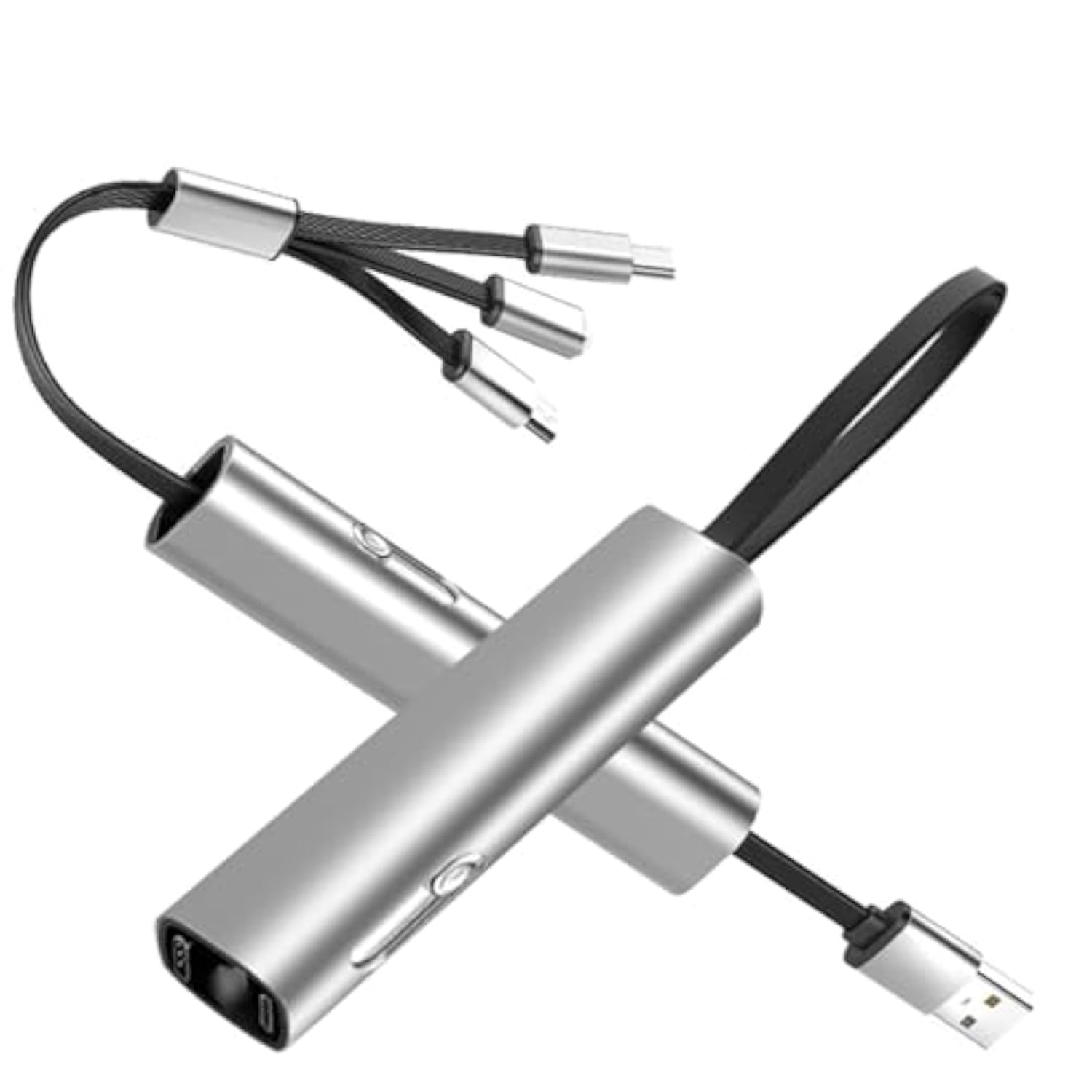 3 In 1 Multi Charging Cable,Multi Usb Charger Cable,With Type-C, Micro Usb And Ip Port,Liquid Soft Rubber Material,Compatible With Most Phones (Silver)