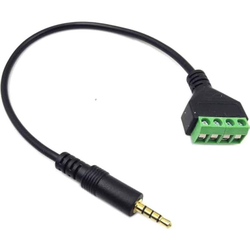 3.5Mm Speaker Wire Adapter, 3.5Mm (1/8") 4 Pole Stereo Trrs Male Jack To Av 4 Screw Terminal Block Balun Connectors Cable 30Cm (1/8Inch/ 4Pin)