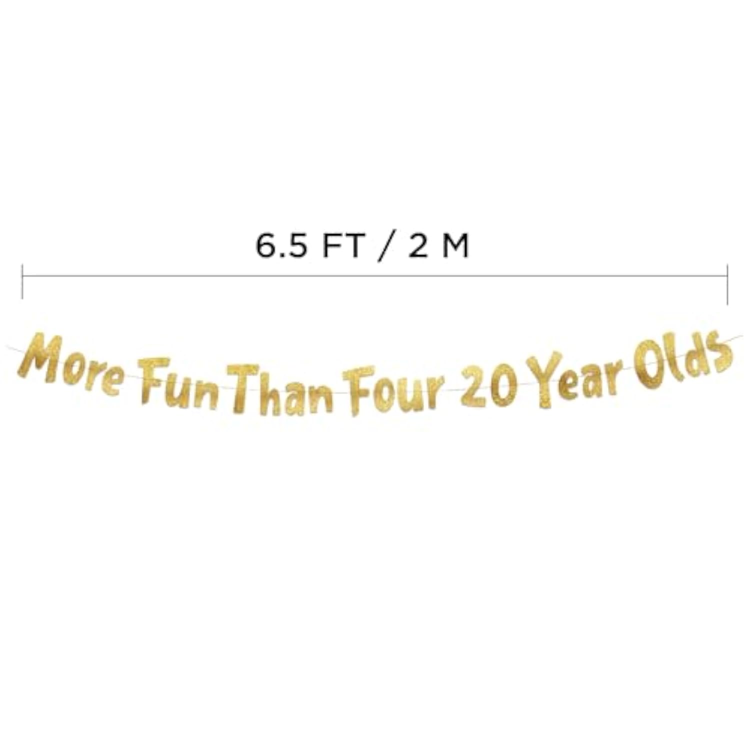 More Fun Than Four 20 Year Olds Gold Glitter Banner - Happy 80Th Birthday Party Banner - 80Th Birthday Party Decorations And Supplies