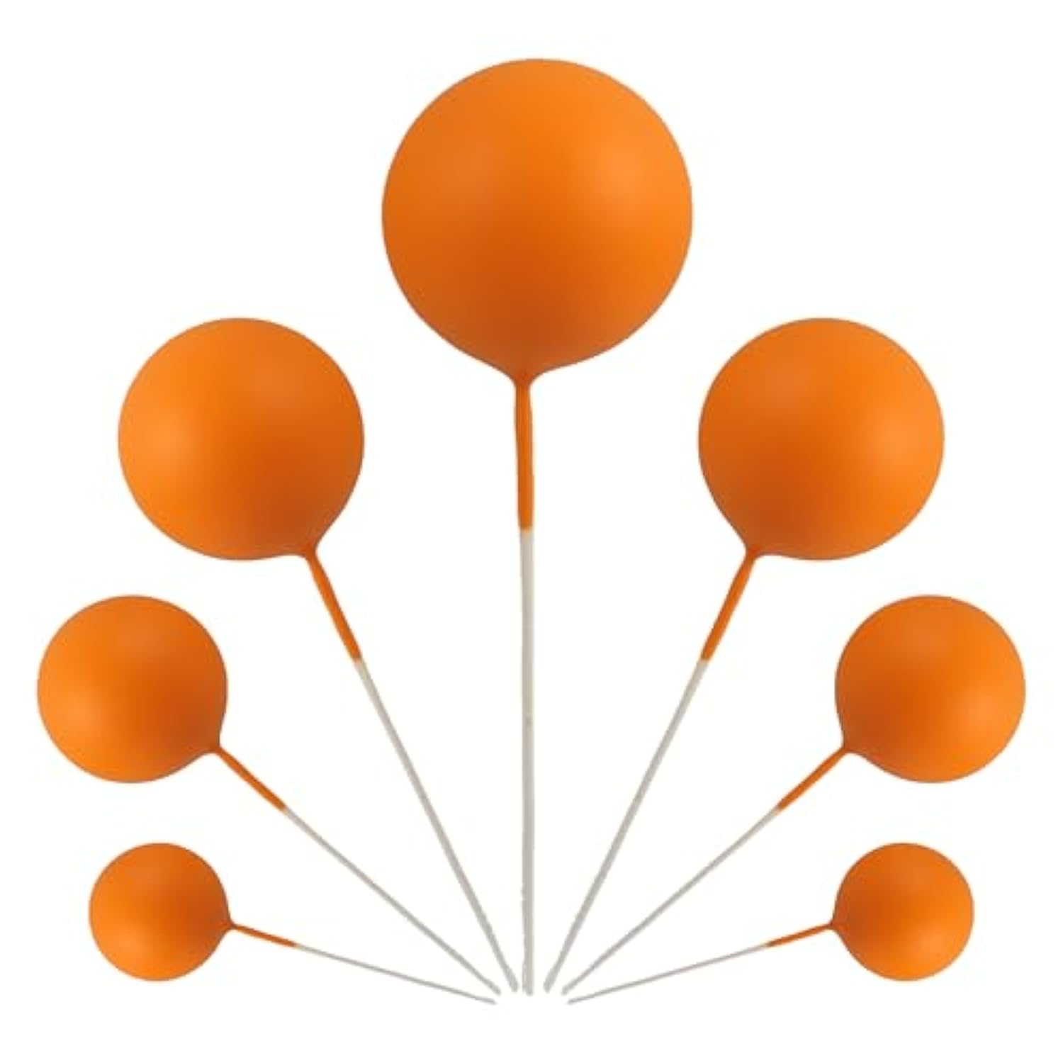 30Pcs Balls Cake Toppers Ball Cake Picks Foam Ball Shaped Cupcake Toppers Mini Balloons Baby Shower Cake Decorations For Wedding Enaggement Bridal Shower Birthday Party Supplies Orange