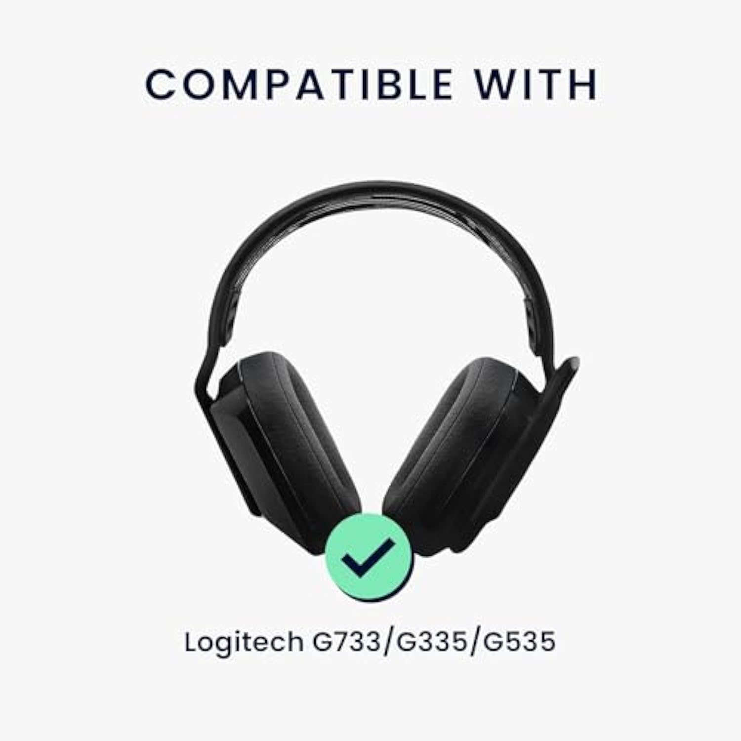 kwmobile Headband Pad Compatible with Logitech G733 / G335 / G535 Headphones - Elastic Nylon Replacement - Black/White