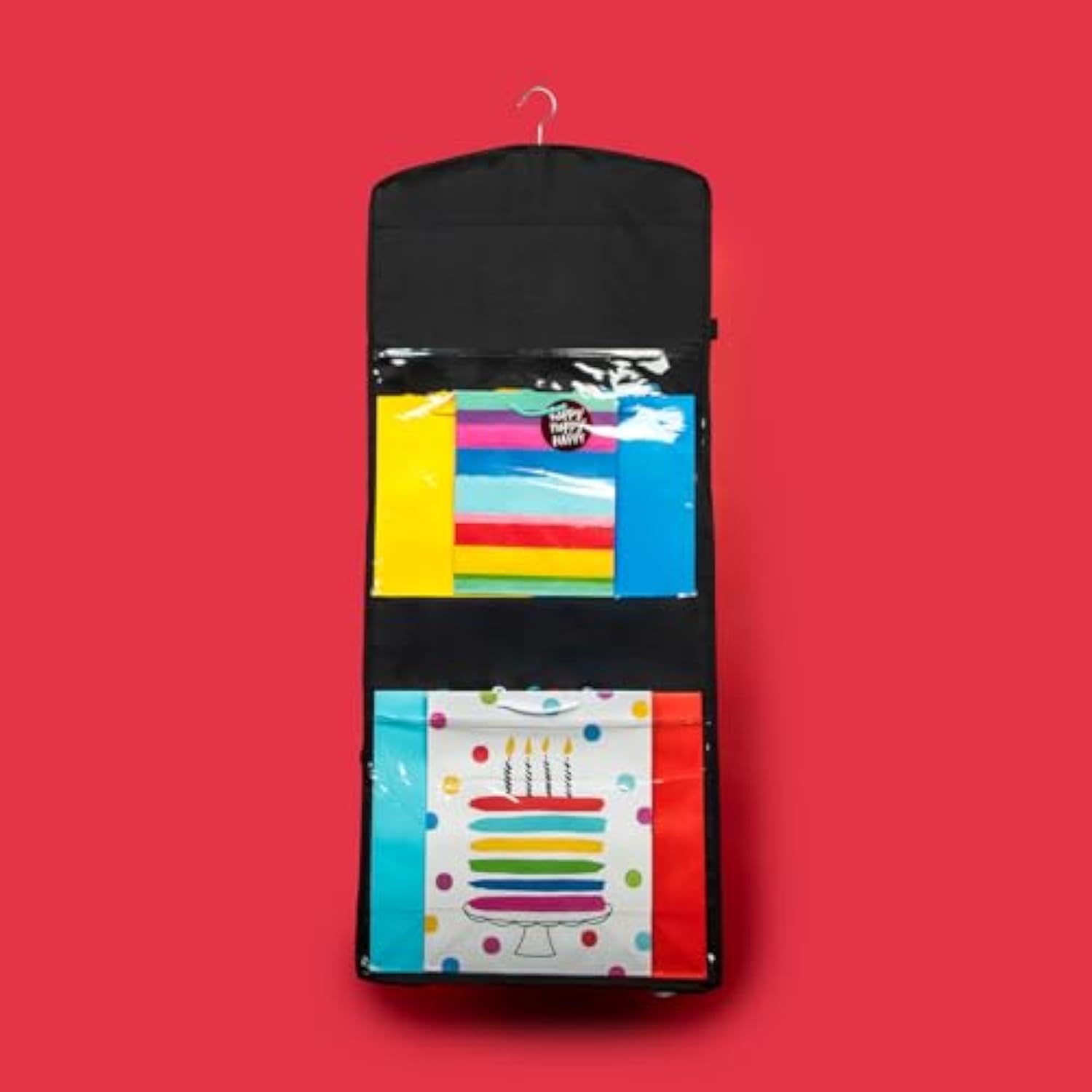 Gift Bag Organizer Wrapping Paper Storage Container Christmas Gift Wrap Holder (Black)