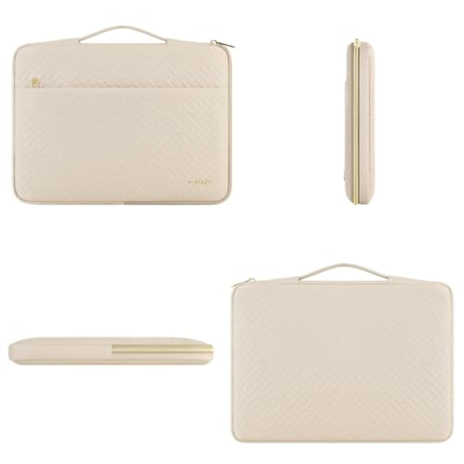 Laptop Sleeve Case 16 Inch Waterproof Shockproof Computer Carrying Handbag With Handle And Small Accessory Bag Compatible With 16 Inch Hp Dell Aspire Notebook,Beige