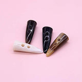 , 40 Pack Resin Toggle Buttons 2 X 4 Inch Two Holes Horn Tooth Shape R
