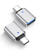 USB A to USB-C Adapter, 2Pack 5Gbps Super Data Transfer USB C to USB A Adapter, Type-C Male to USB 3.0 Female Fast Charging OTG Converter for iPhone