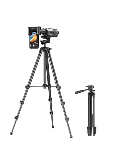 High Power 60X HD Telephoto Lens, High Power Telephoto Mobile Cell Phone Lens with Extension Tripod and Wireless Remote for iPhone 15 Pro/14 Pro/13