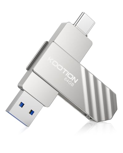 Usb 3.2 Flash Drive 64Gb, Up To 450 Mb/S Read Speed Usb C Memory Stick, Dual Usb C Thumb Drive With Usb Type-C And Usb A, Swivel Metal Pen Drive For Smartphones/Tablet/Laptop/Mac/Car/Tv