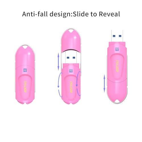 Flex A 64Gb 2 Pack Pink Usb Flash Drives,Typea,Usb 3.1 Flash Thumb Drive,Swivel Design,Usb Drive Up To 150Mb/S,External Data Storage Memory Stick Compatible With Computer/Laptop
