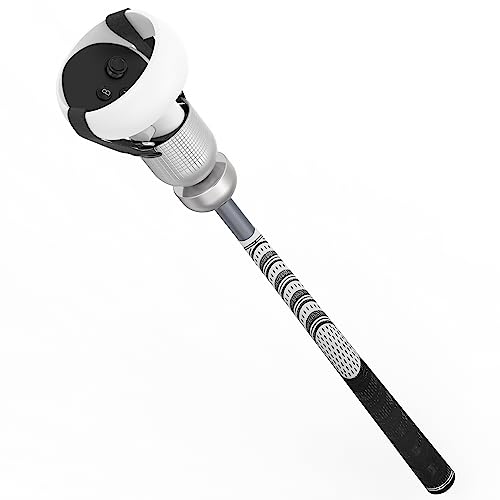 Weighted Vr Golf Club Attachment For Meta Quest 2/Oculus Quest 2, Aluminum Quest 2 Golf Club Handle With Realistic Grip And Two Straps, By (Silver)