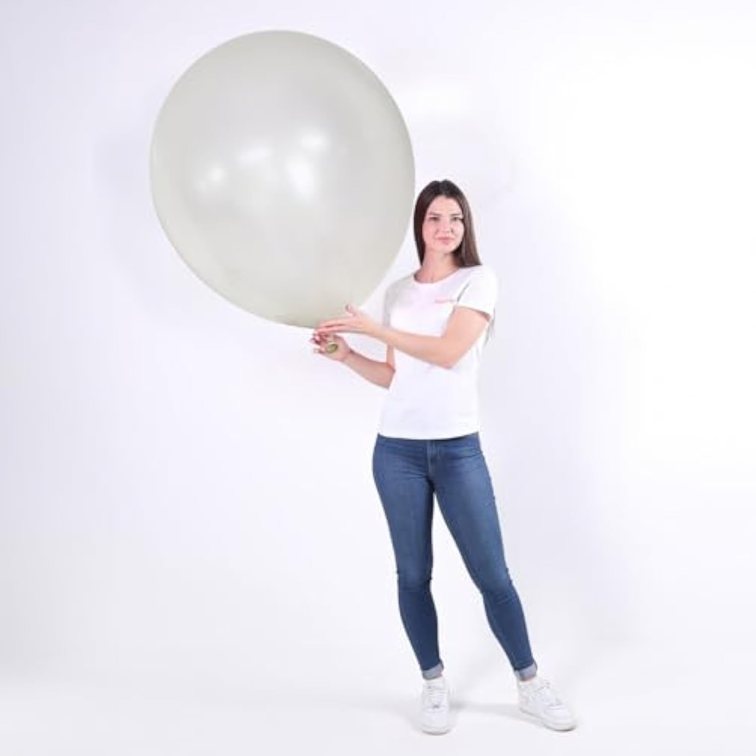 Pearl White Balloons 18 Inch, 12 Pcs Extra Large Pearl Balloon Cream Clear Latex Balloons For Arch, Big Cream Balloon For Women White Birthday Wedding Bridal Shower Anniversary Party Decoration