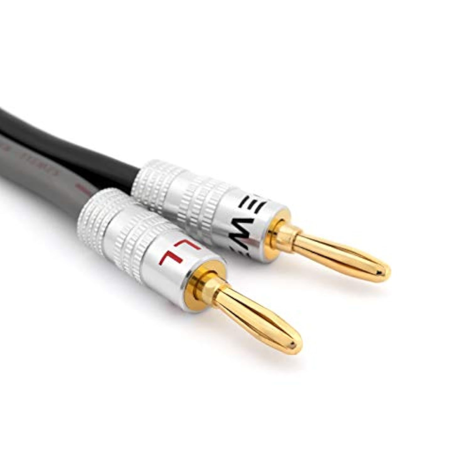 Silverback Speaker Wire by Sewell with Silverback Banana Plugs, 10 ft ,12 AWG, OFC, 259 Strand Count, Terminated