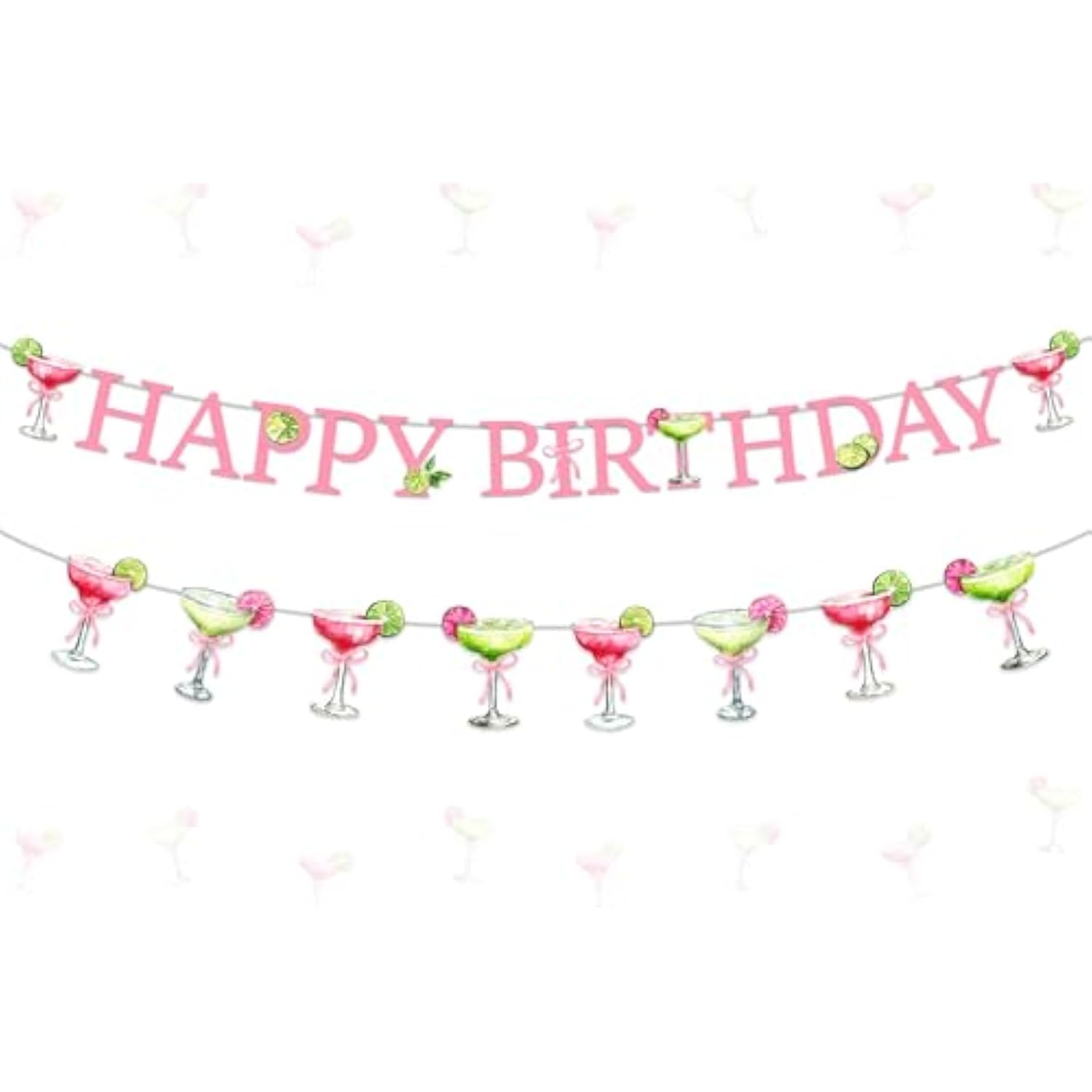 Margarita Party Decorations Banner Pink Margarita Happy Birthday Banner Green Cocktail Lemon Margarita Garland For Girls Margaritas Birthday Partys Decorations Mexican Bachelorette Party Supplies