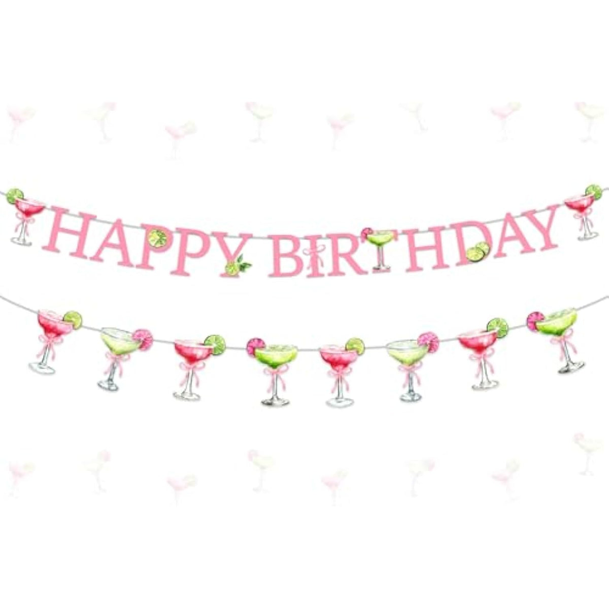 Margarita Party Decorations Banner Pink Margarita Happy Birthday Banner Green Cocktail Lemon Margarita Garland For Girls Margaritas Birthday Partys Decorations Mexican Bachelorette Party Supplies