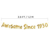 Awesome Since 1930 Gold Glitter Banner - 95Th Birthday Party Decorations