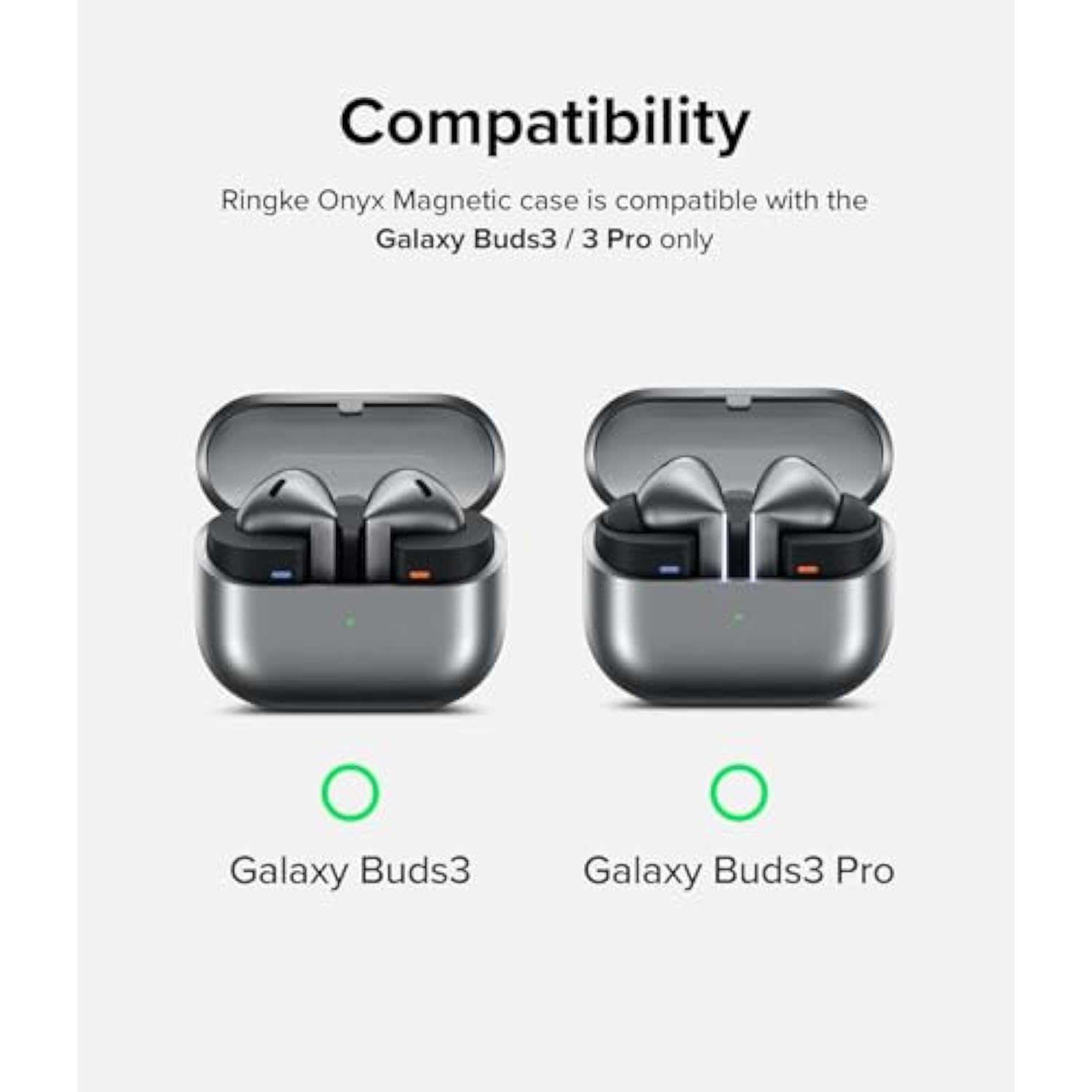 Ringke Onyx Magnetic Designed for Samsung Galaxy Buds 3 Pro & 3 & 3 FE Case [Compatible with MagSafe] Prevents Oily Smudges Feels Good in The Hand Non-Slip Cover - Warm Gray