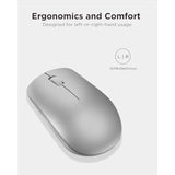 Lenovo 530 Full Size Wireless Computer Mouse for PC, Laptop, Computer with Windows - 2.4 GHz Nano USB Receiver - Ambidextrous Design - 12 Months Battery Life - Platinum Grey