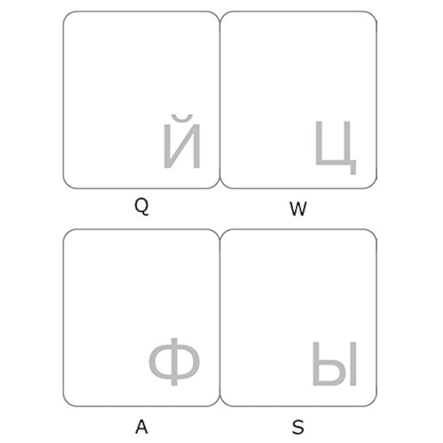 Online-Welcome Russian with White Lettering Keyboard Stickers Transparent for