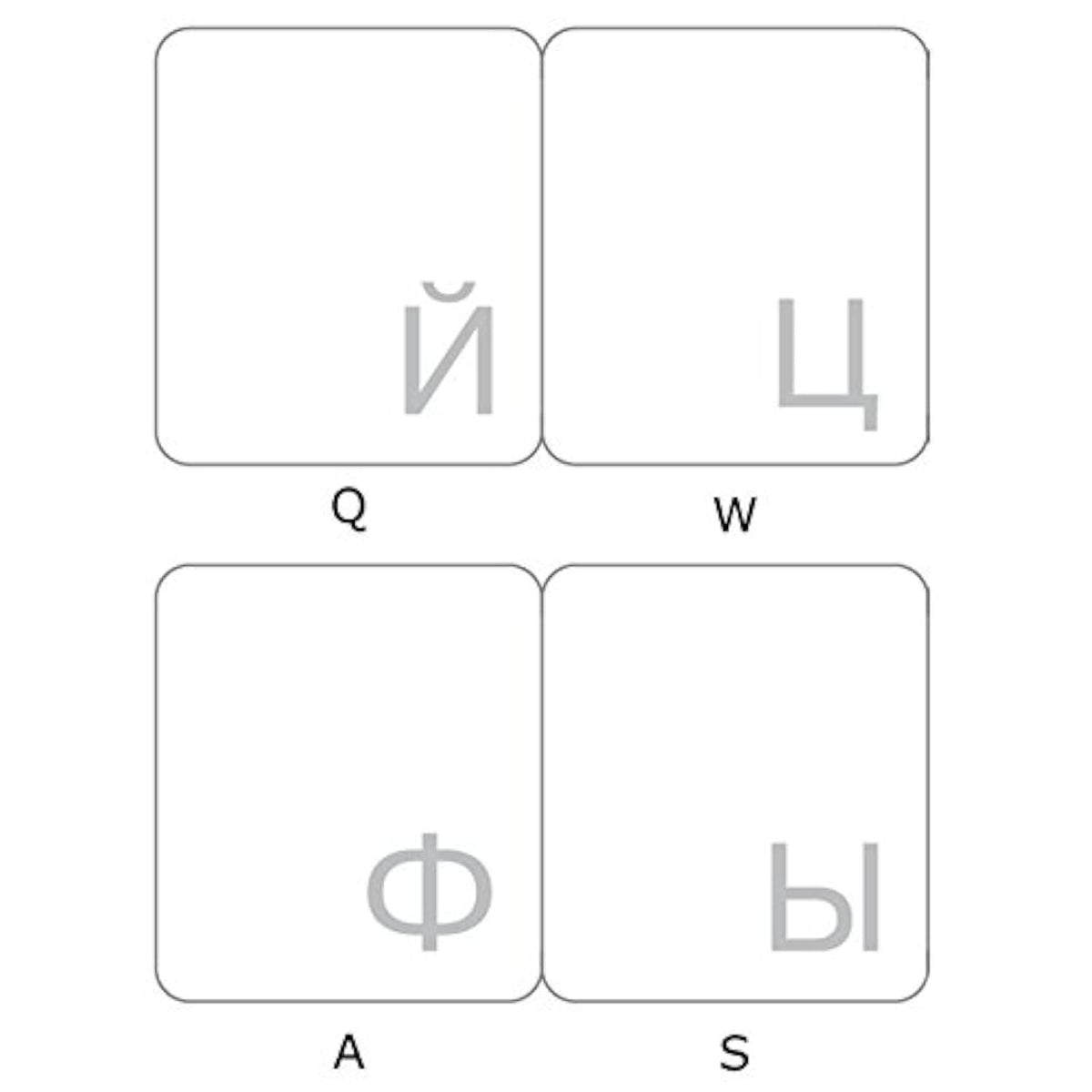 Online-Welcome Russian with White Lettering Keyboard Stickers Transparent for