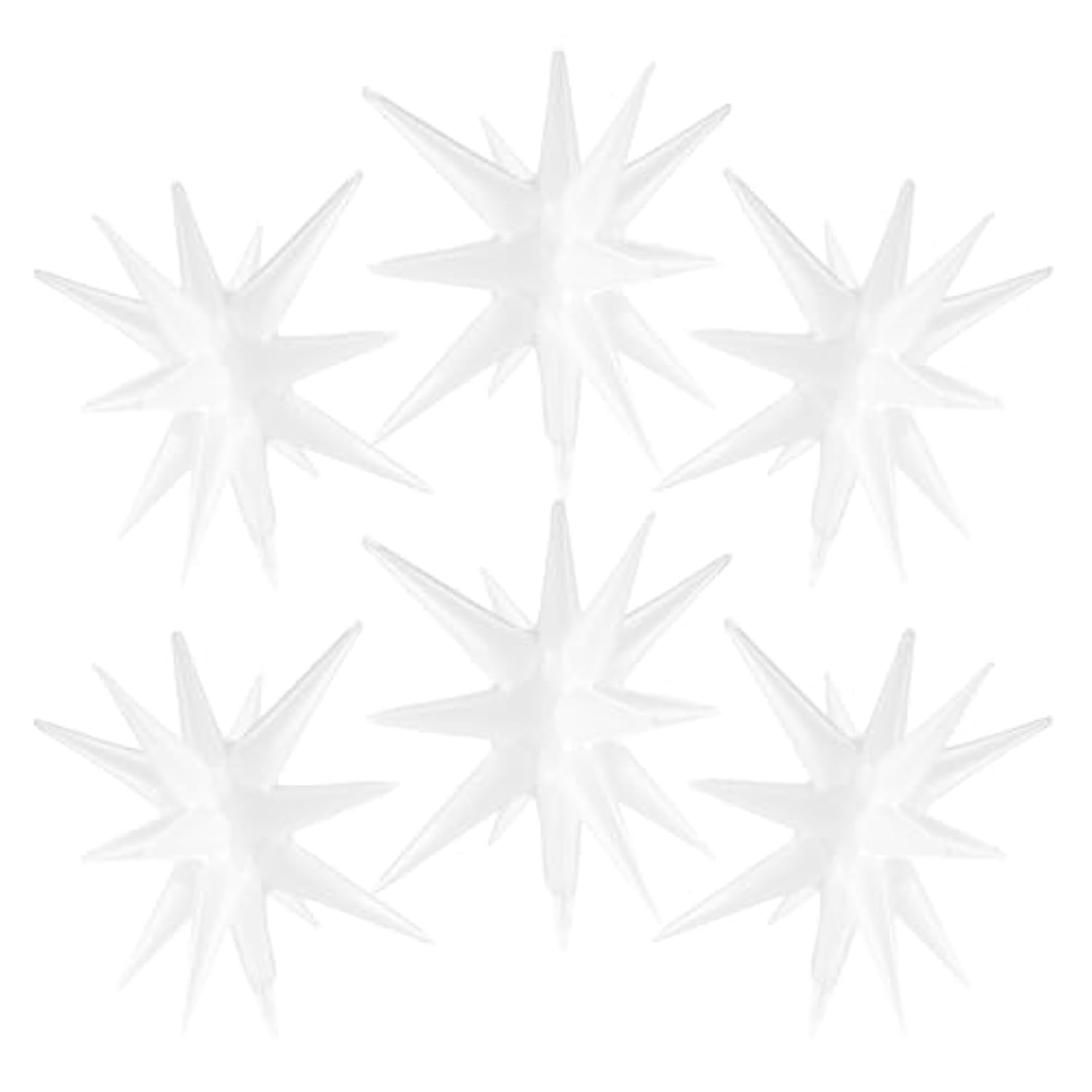 Star Balloons White Party Decorations 6 Cone Spike Explosion Star Balloon 22 Inch Mylar Foil Balloon For Wedding Christmas New Year Birthday Graduation Bachelorette Party